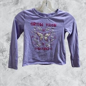 💥4x$15 NWOT Btween Grow Your World Butterfly Purple Long Sleeve Graphic Tee